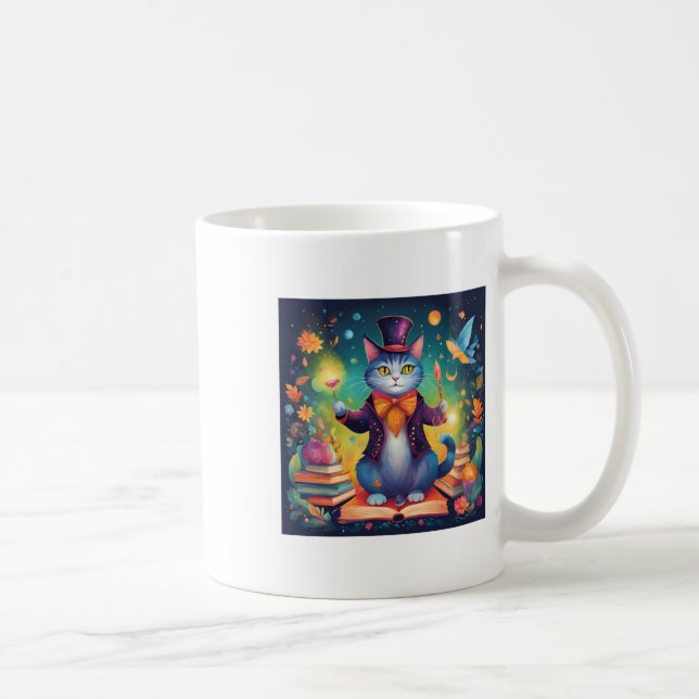 Super Cute Wizard Cat Sticker  Coffee Mug (Right)