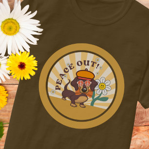 Super Dachshund T-shirt Peace Out