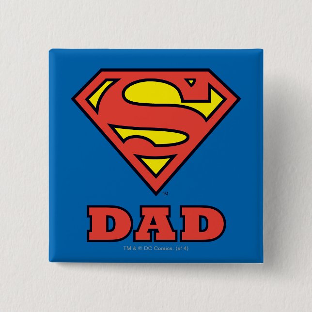 Super Dad 2 Inch Square Button (Front)