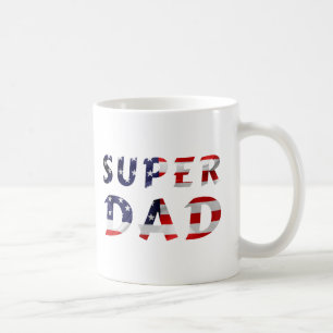 Super Dad and the American Flag Coffee Mug
