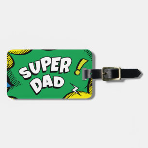 “Super Dad” Colourful Comic Book Pop Art  Luggage Tag