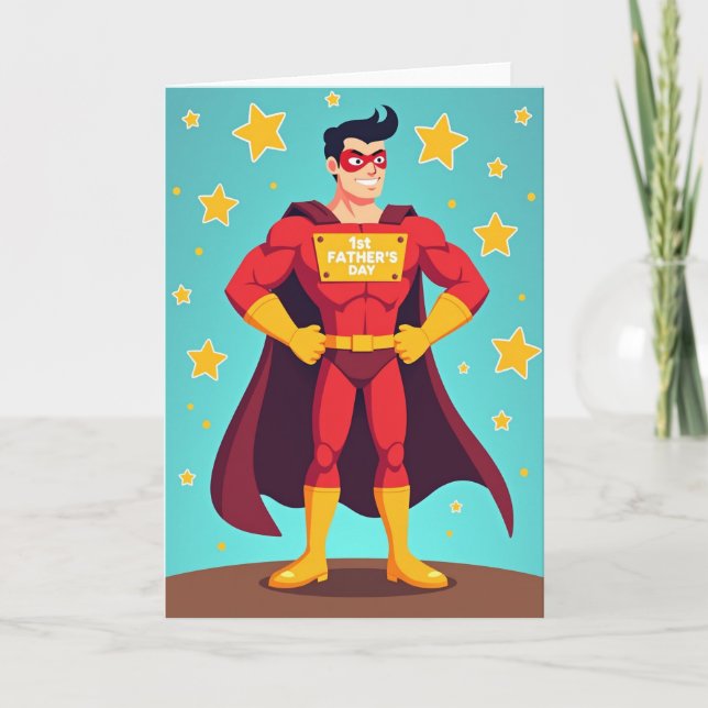 Super Dad Comic Book Style Card (Front)