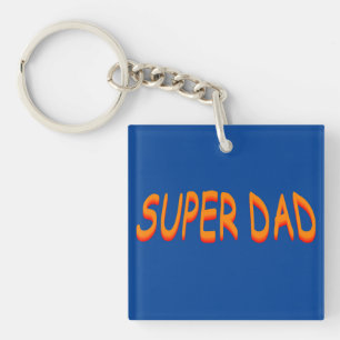 Super Dad Comic Style Font Keychain