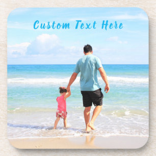 Super DAD - Custom Photo and Text  Your Own Design Coaster