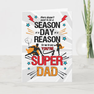 Super Dad Father's Day Comic Book Theme Inside Art Card