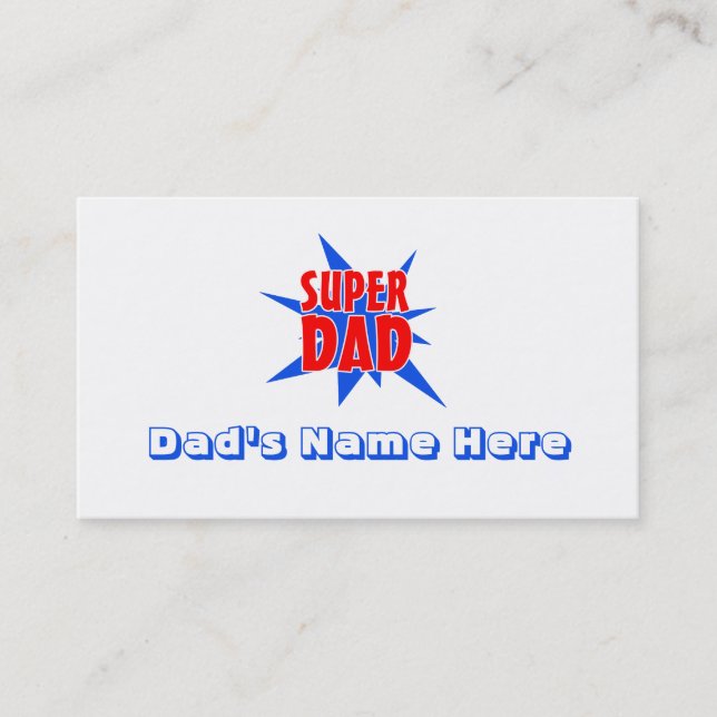 Super Dad Funny Father's Day Business Cards (Front)