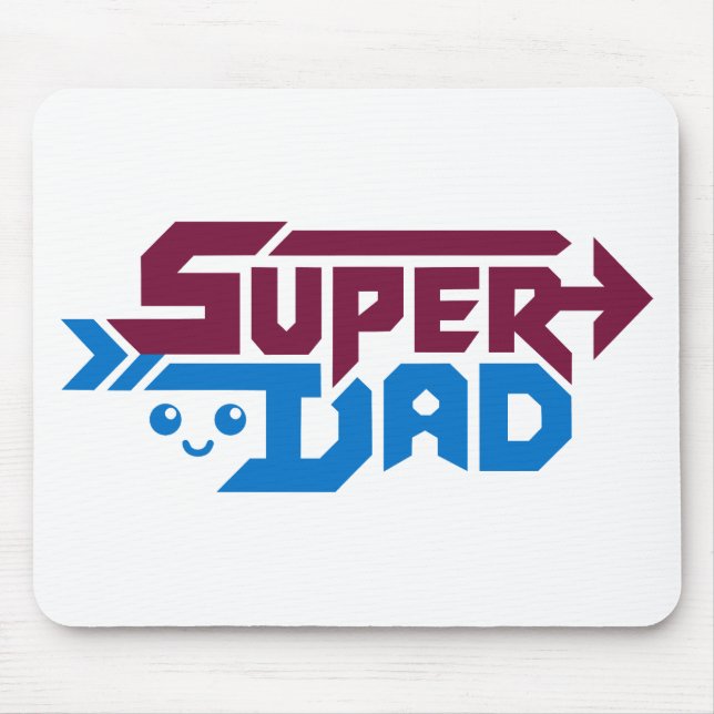 Super Dad Gamer Gift – Cute Retro Mouse Pad (Front)