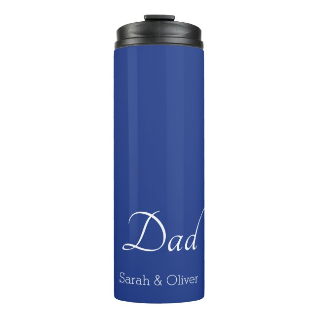 Super Dad Gift — Minimalist Blue & White |  Thermal Tumbler (Front)
