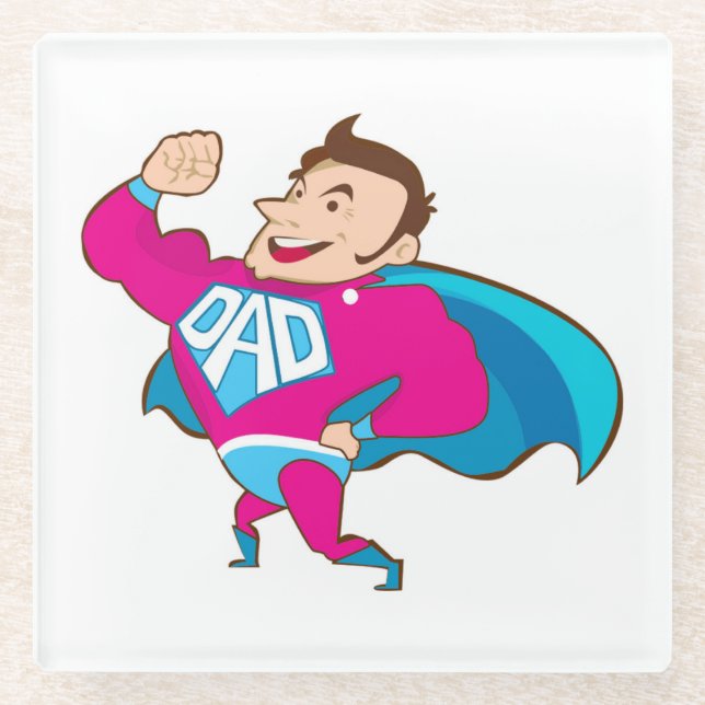 SUPER DAD GLASS COASTER (Front)