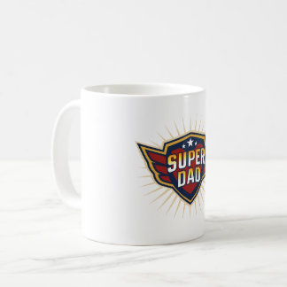Super Dad Hero Shield Wings Best Dad Father's Day Coffee Mug
