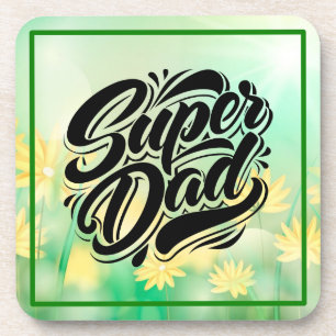 Super Dad Hero Typography Design-67888 Coaster