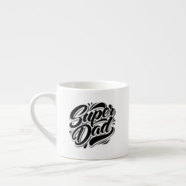Super Dad Hero Typography Design-67888 Espresso Cup (Left)