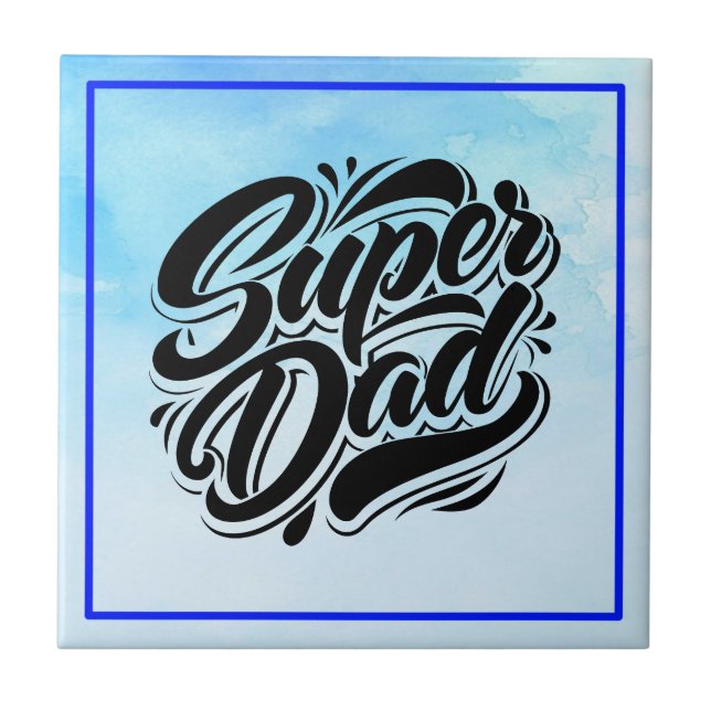 Super Dad Hero Typography Design-67888 Tile (Front)