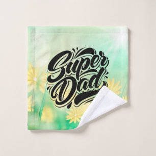 Super Dad Hero Typography Design-67888 Wash Cloth