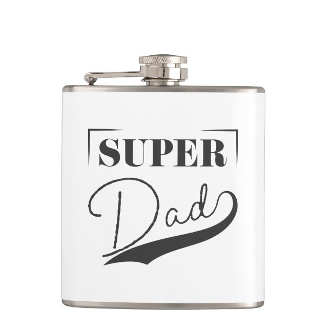 Super Dad Hip Flask (Front)