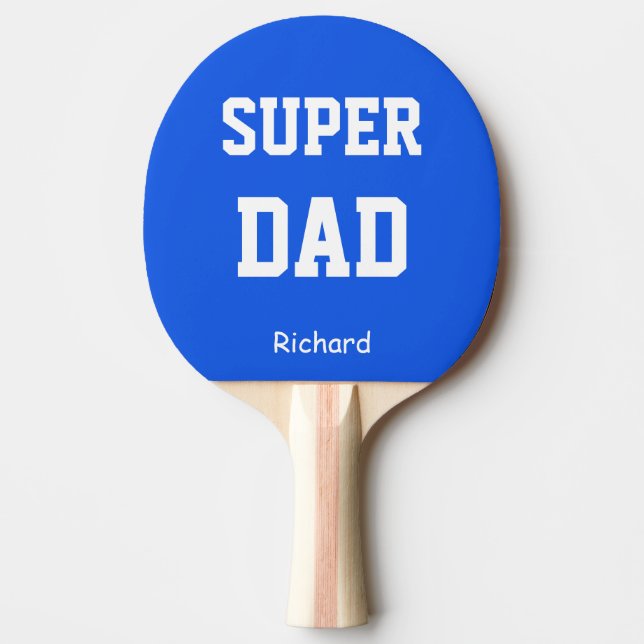 Super Dad Name Personalized Ping Pong Paddle (Front)