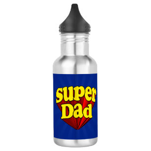 Super Dad Red Yellow Blue Father's Day Superhero 532 Ml Water Bottle