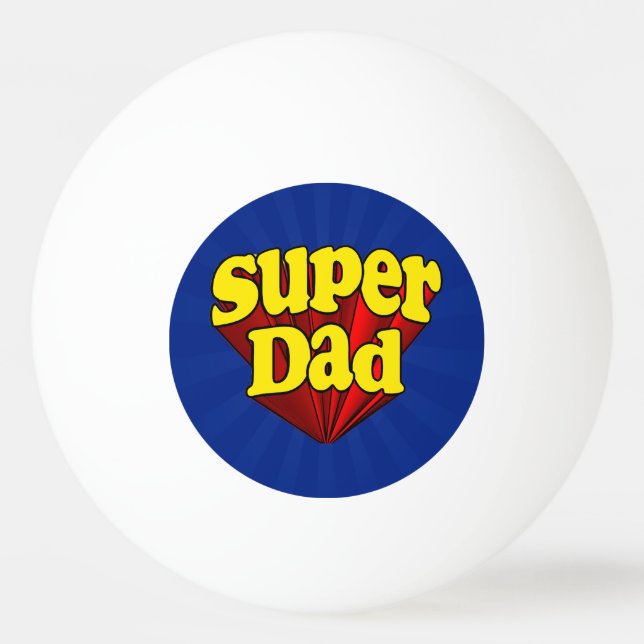 Super Dad Red Yellow Blue Father's Day Superhero Ping Pong Ball (Front)
