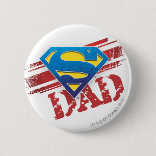 Super Dad Stripes 2 Inch Round Button