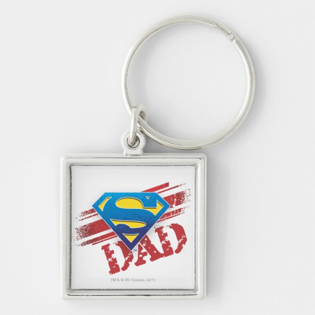 Super Dad Stripes Keychain (Front)