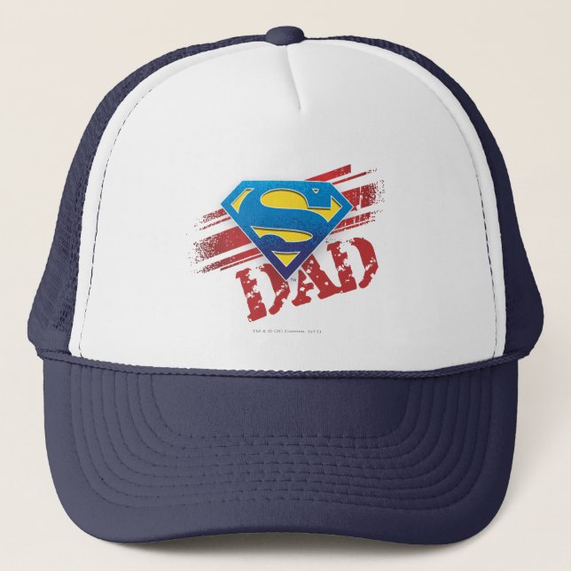 Super Dad Stripes Trucker Hat (Front)