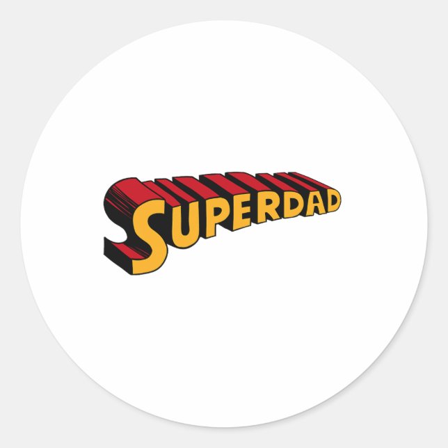 Super Dad Superdad Funny Superhero Dad  Classic Round Sticker (Front)