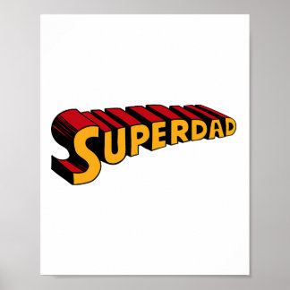 Super Dad Superdad Funny Superhero Dad Poster