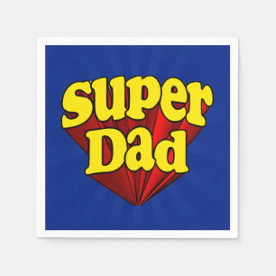 Super Dad, Superhero Red/Yellow/Blue Father's Day Napkin