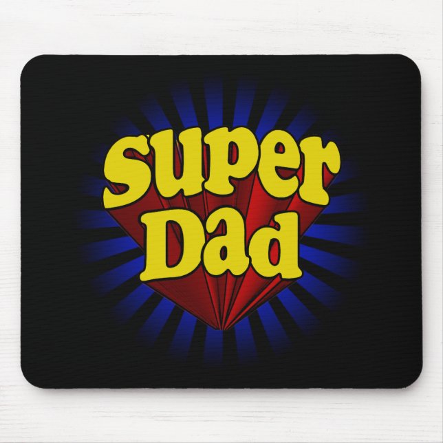 Super Dad, Superhero Red/Yellow/Blue Mouse Pad (Front)