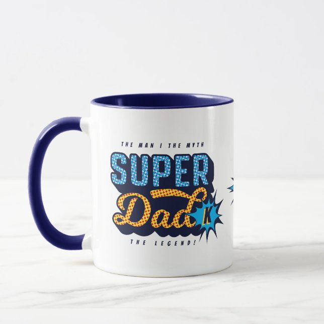 Super Dad The Man The Myth The Legend Superhero Mug (Left)