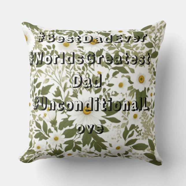 Super Dad Throw Pillow (Front)