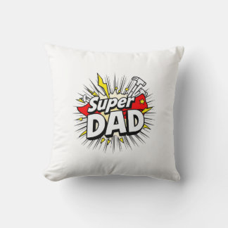 Super Dad Throw Pillow – Heroic Comfort for Dad