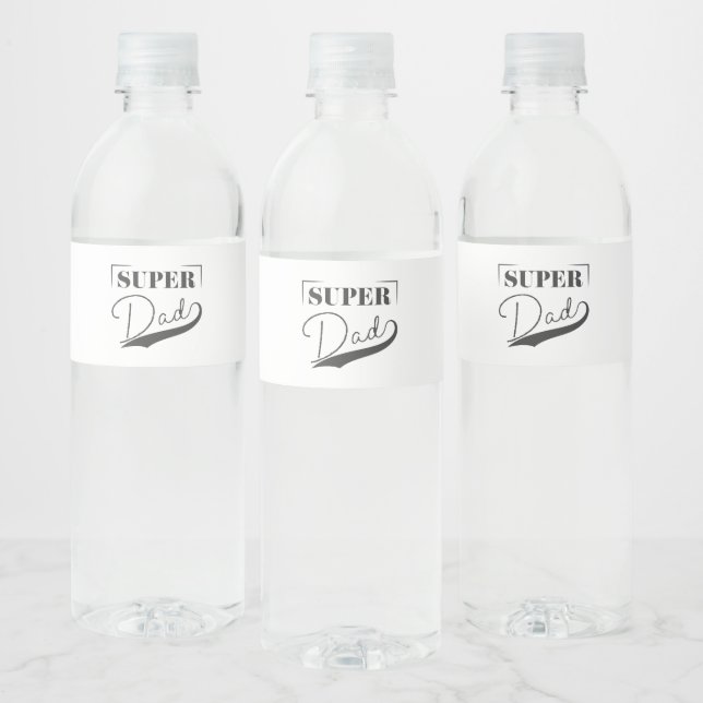 Super Dad Water Bottle Label (Bottles)