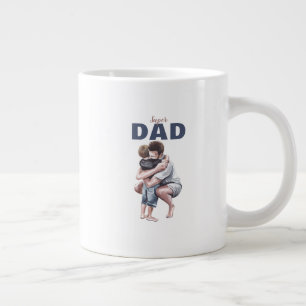 Super Dad Watercolor Design Large Coffee Mug