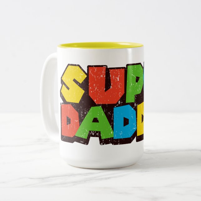 Super Daddio Father's Day Large Mug  for Gamer Dad (Front Left)