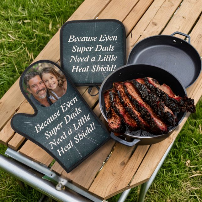 Super Dad's Heat Shield: Personalized Oven Mitt & Pot Holder Set (Creator Uploaded)