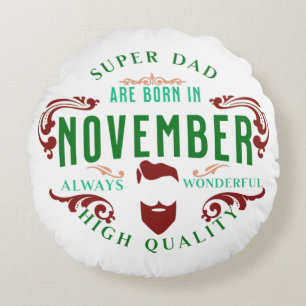 Super Dads, Simple Elegant Fathers day gift Round Pillow