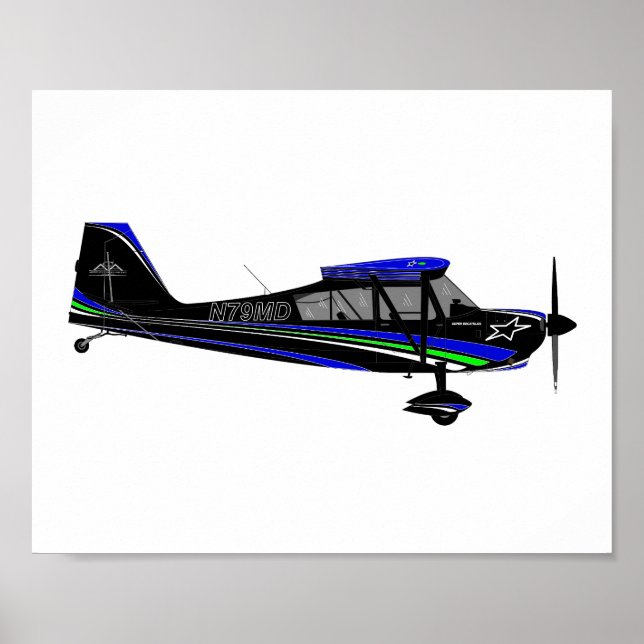 Super Decathlon with Sporty Black Paint Scheme  Poster (Front)