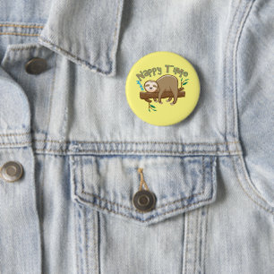 Super Delightful Baby Sloth 2 Inch Round Button