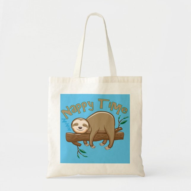 Super Delightful Baby Sloth Tote Bag (Front)