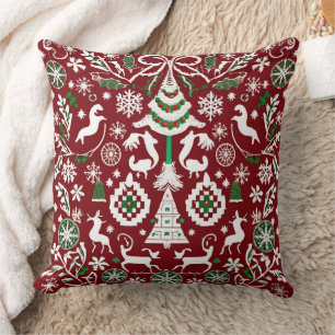  Super Detailed Nordic Embroidered Throw Pillow 