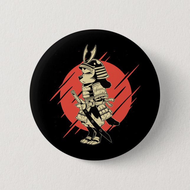 Super Dog Samurai Warrior 2 Inch Round Button (Front)