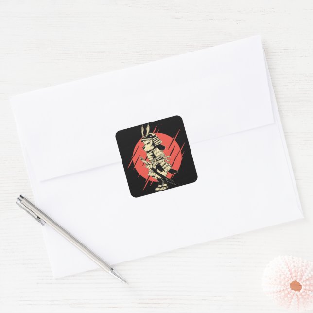 Super Dog Samurai Warrior Square Sticker (Envelope)