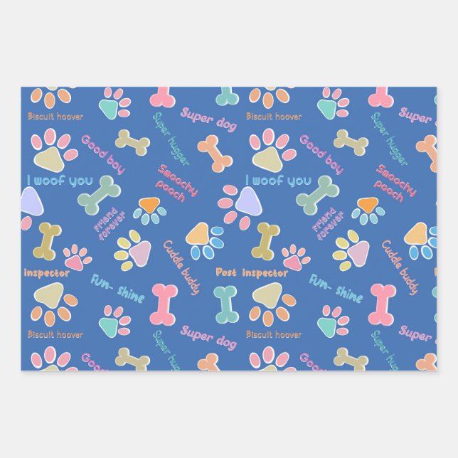 Super dog wrapping paper sheet (Front)