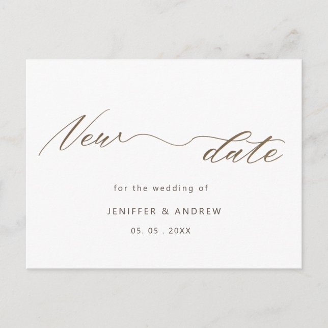 super elegant script change the date postcard (Front)
