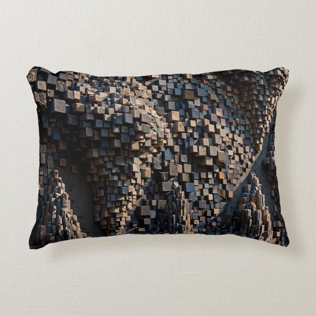 Super Extruded Micro Cube 3D Mosaic Accent Pillow (Front)
