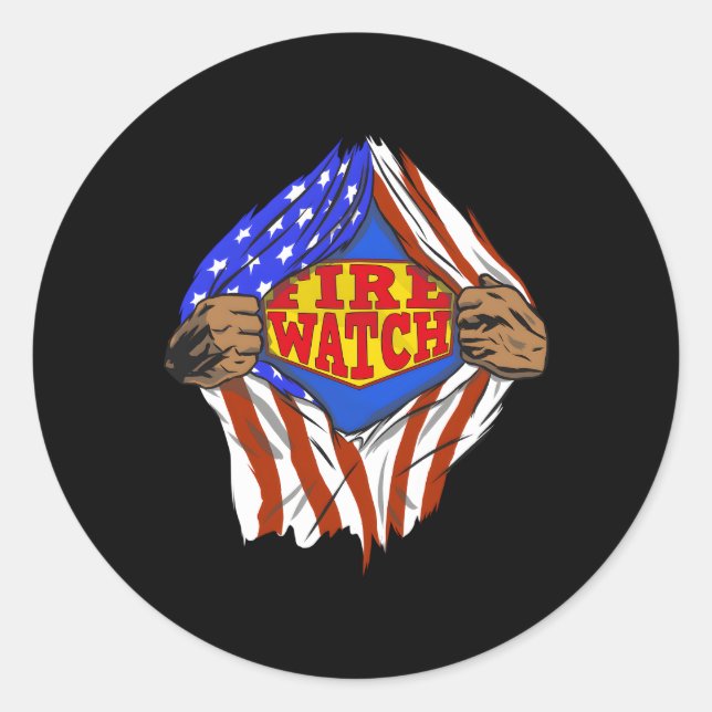 Super Fire Watch Hero Job Classic Round Sticker (Front)
