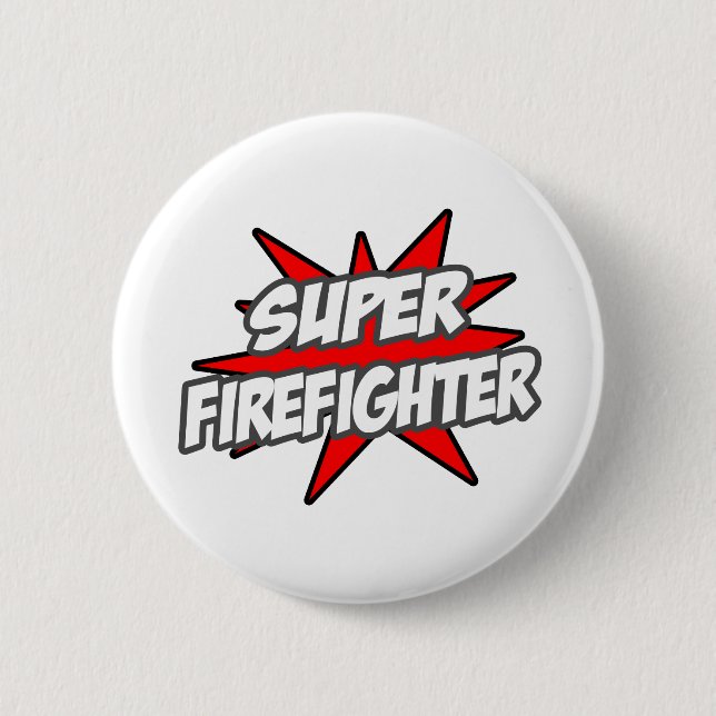 Super Firefighter 2 Inch Round Button (Front)