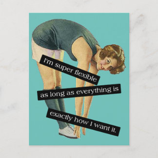 Super Flexible Funny Vintage Postcard