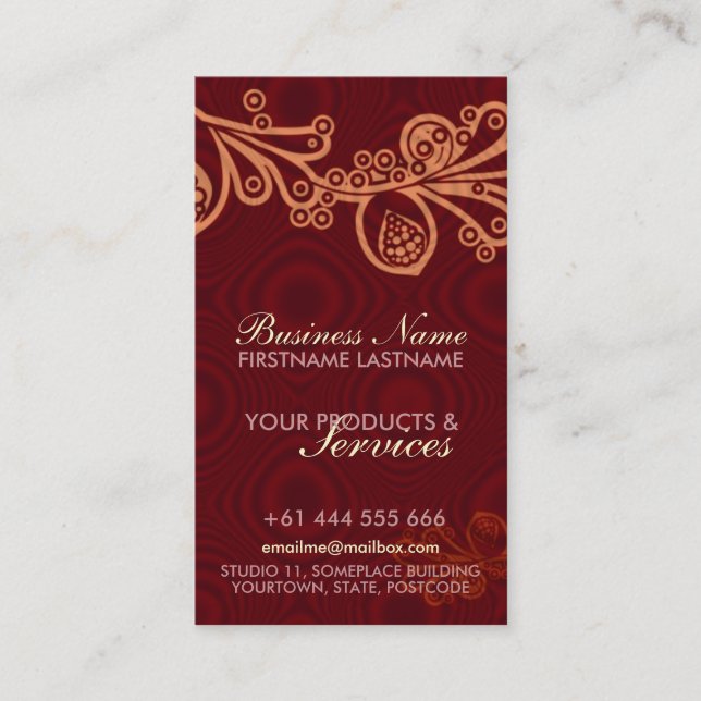Super Floral Carte de visite vertical (Devant)